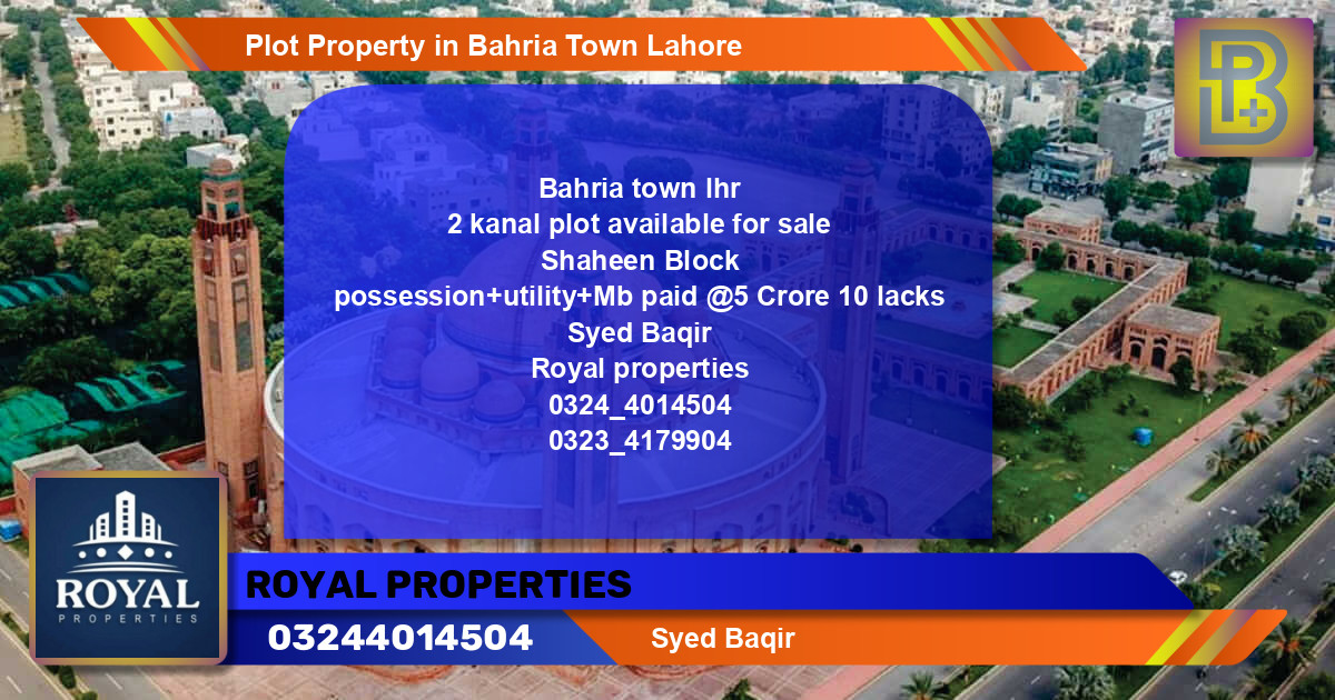 Residential Plot for Sale in Bahria Town, Lahore - (BP-54220)