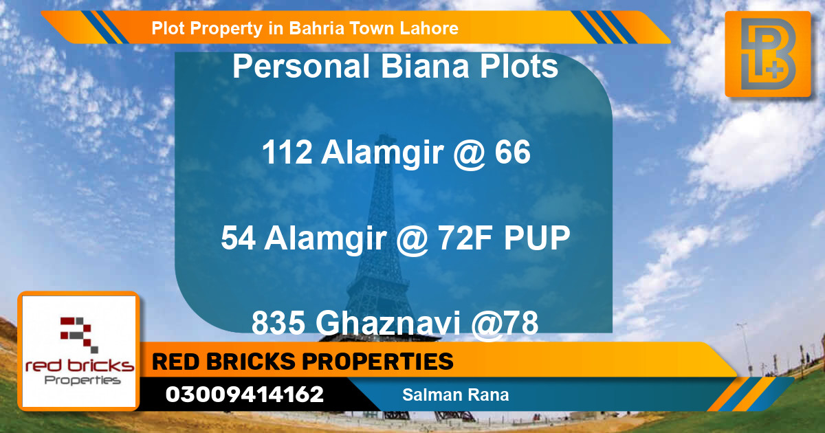 Residential Plot for Sale in Bahria Town, Lahore - (BP-54221)