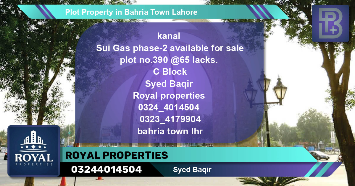 Residential Plot for Sale in Bahria Town, Lahore - (BP-54242)