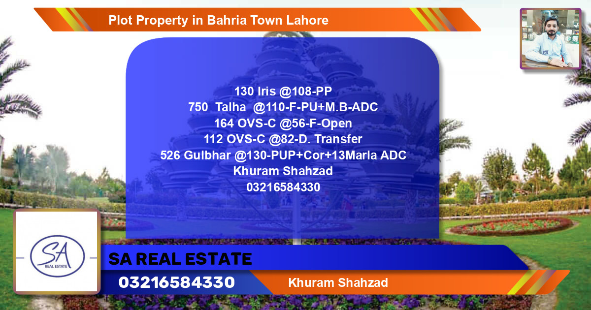 Residential Plot for Sale in Bahria Town, Lahore - (BP-54256)