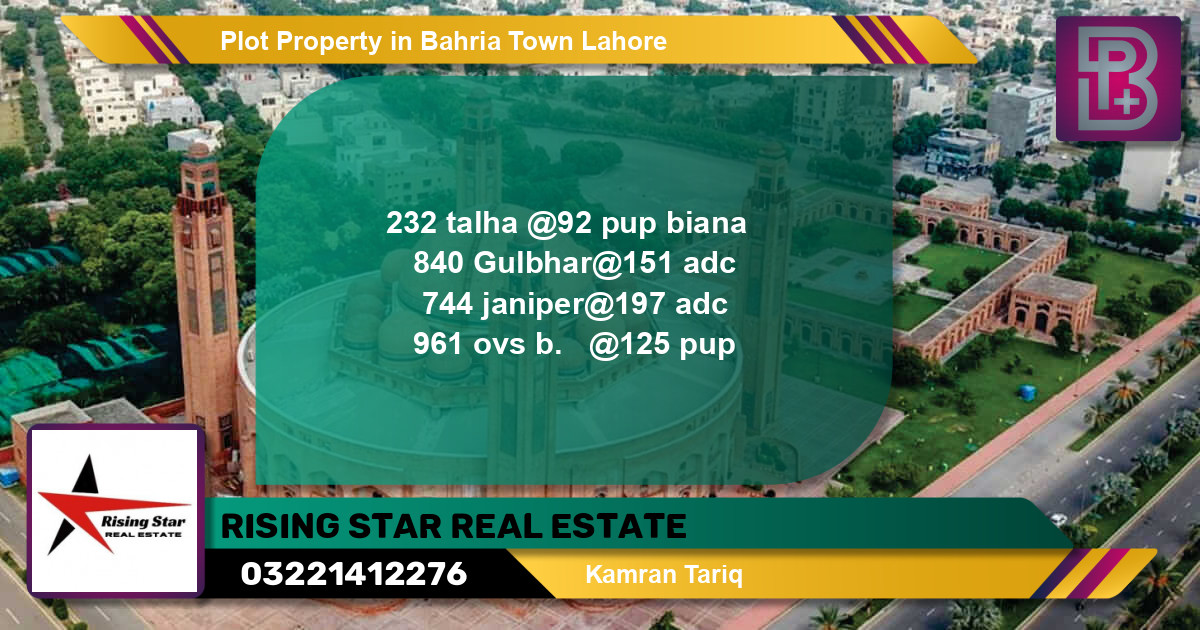 Residential Plot for Sale in Bahria Town, Lahore - (BP-54271)