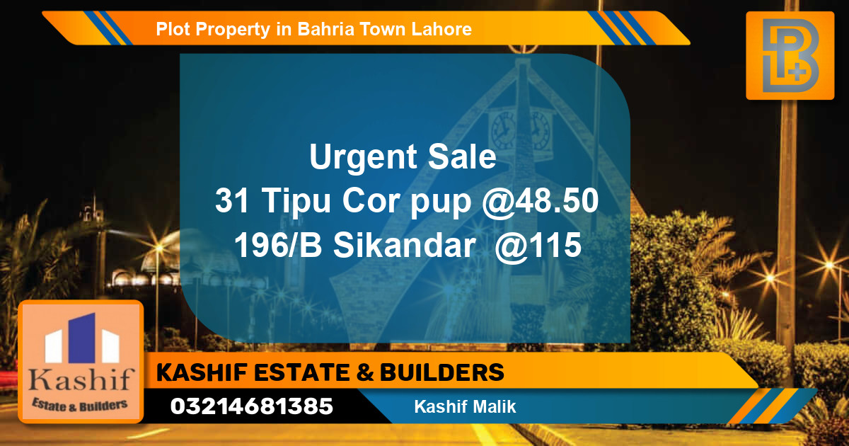 Residential Plot for Sale in Bahria Town, Lahore - (BP-54297)