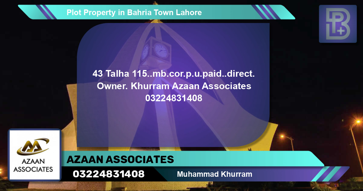 Residential Plot for Sale in Bahria Town, Lahore - (BP-54301)