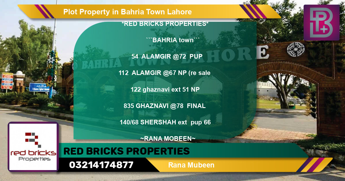 Residential Plot for Sale in Bahria Town, Lahore - (BP-54303)