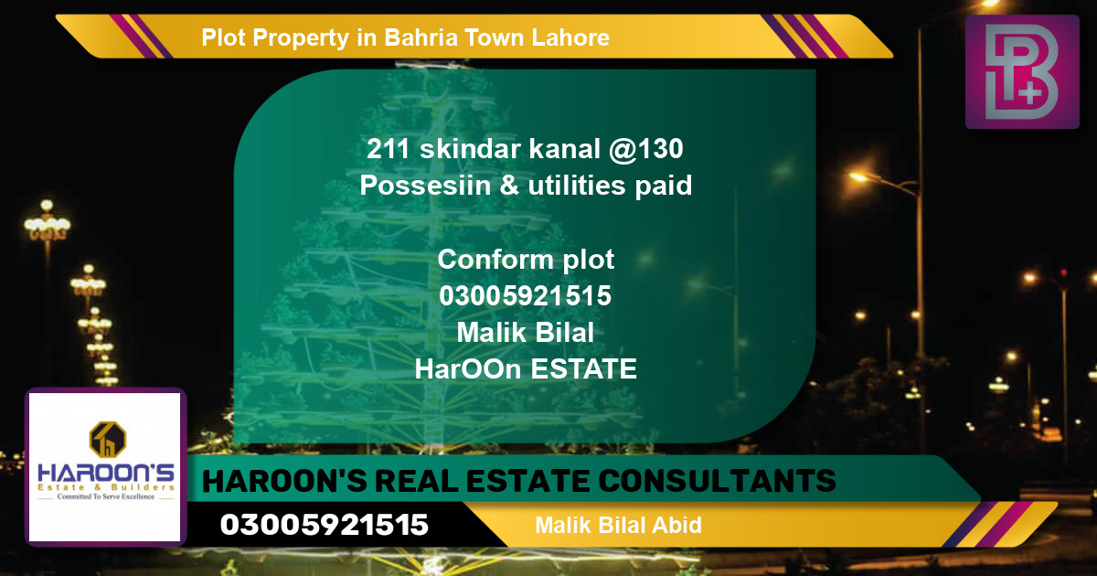 Residential Plot for Sale in Bahria Town, Lahore - (BP-54313)