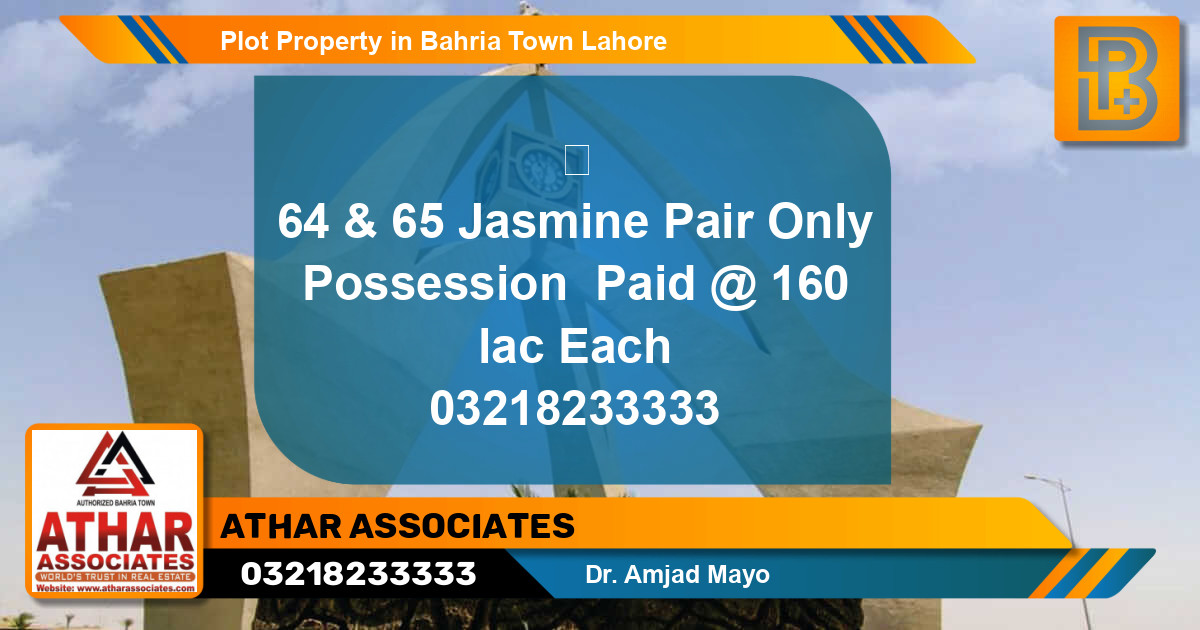 Residential Plot for Sale in Bahria Town, Lahore - (BP-54428)
