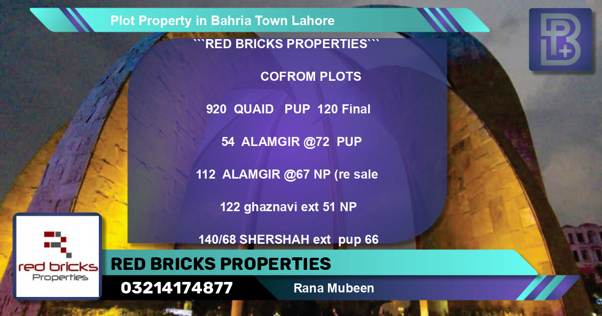 Residential Plot for Sale in Bahria Town, Lahore - (BP-54477)