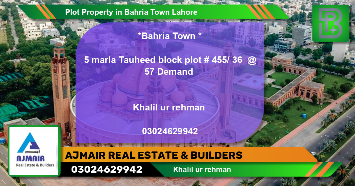 Residential Plot for Sale in Bahria Town, Lahore - (BP-54491)
