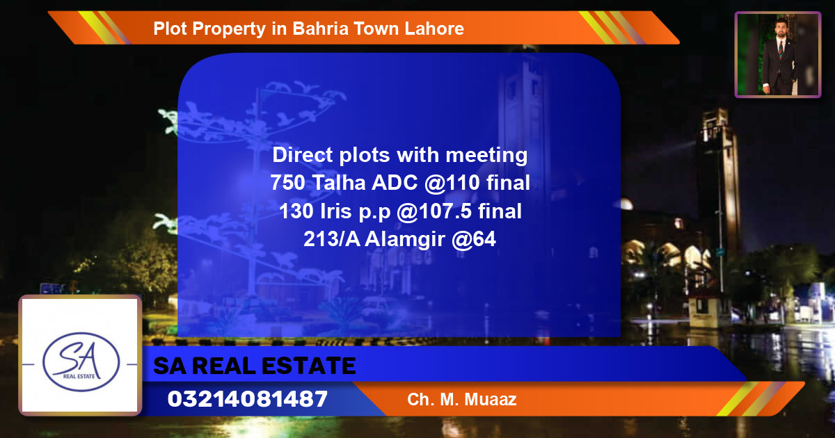 Residential Plot for Sale in Bahria Town, Lahore - (BP-54496)