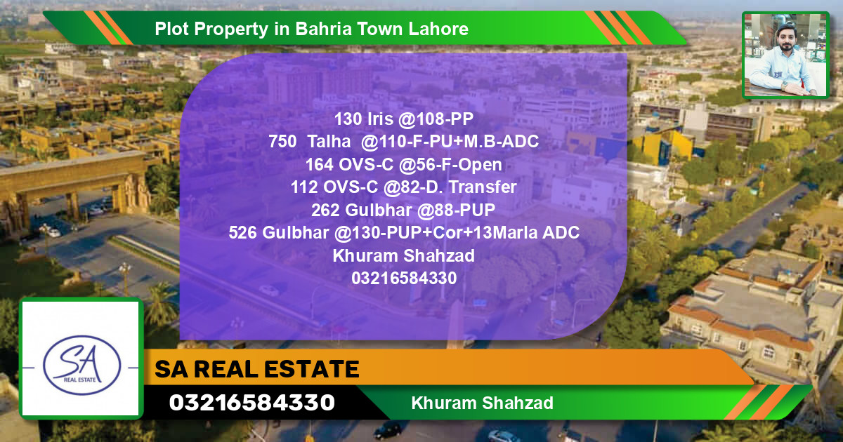 Residential Plot for Sale in Bahria Town, Lahore - (BP-54539)