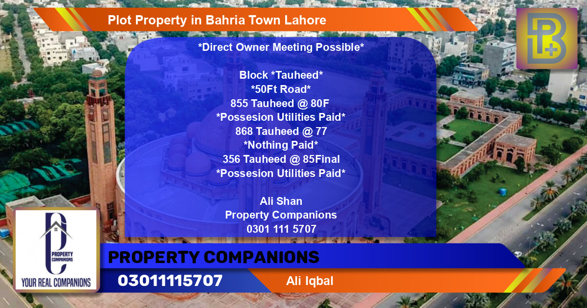 Residential Plot for Sale in Bahria Town, Lahore - (BP-54563)