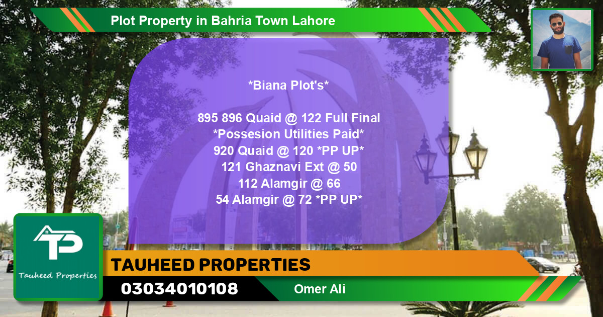 Residential Plot for Sale in Bahria Town, Lahore - (BP-54575)
