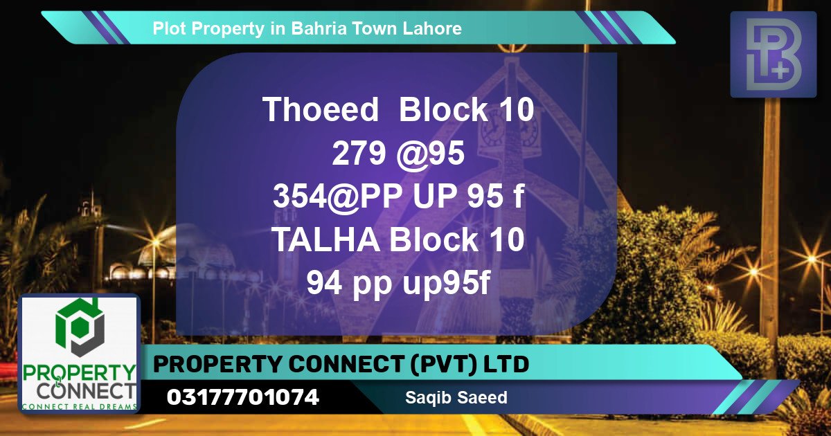 Residential Plot for Sale in Bahria Town, Lahore - (BP-54580)