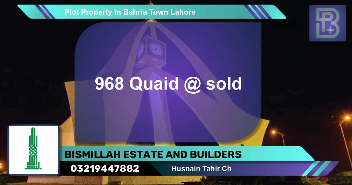 Residential Plot for Sale in Bahria Town, Lahore - (BP-54589)