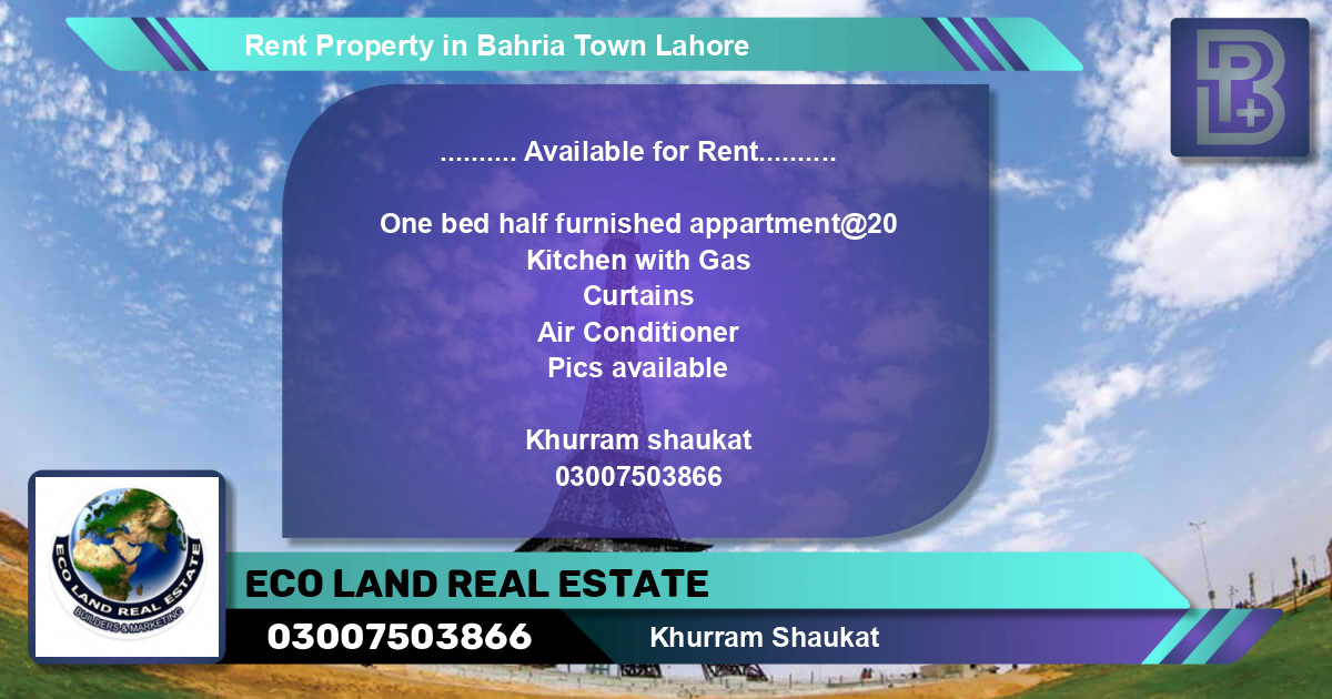 Residential Property for Rent in Bahria Town, Lahore - (BP-54595)