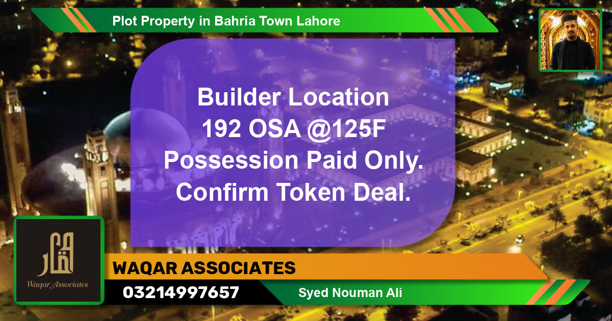 Residential Plot for Sale in Bahria Town, Lahore - (BP-54602)