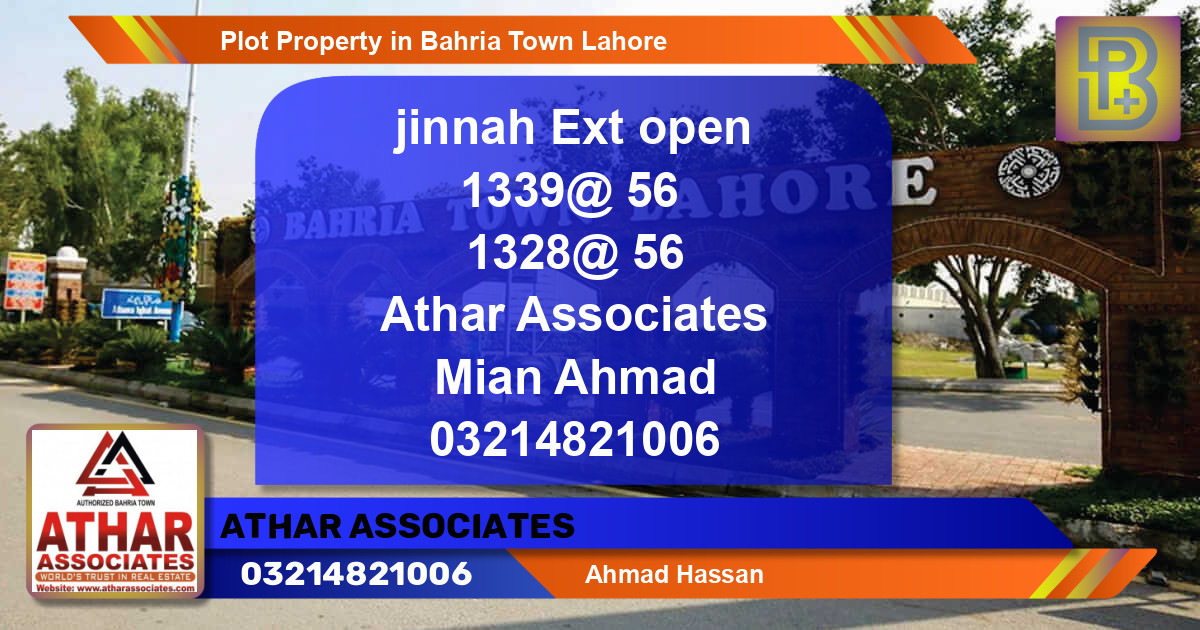 Residential Plot for Sale in Bahria Town, Lahore - (BP-54607)