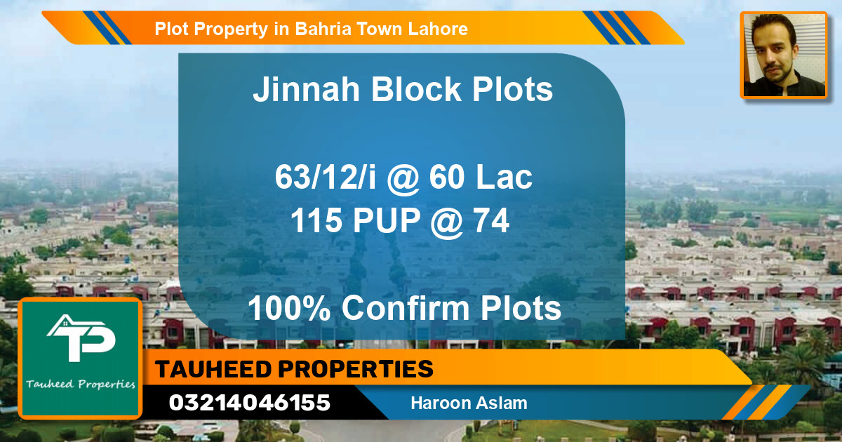 Residential Plot for Sale in Bahria Town, Lahore - (BP-54613)