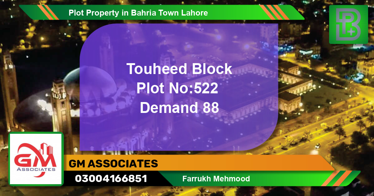 Residential Plot for Sale in Bahria Town, Lahore - (BP-54624)