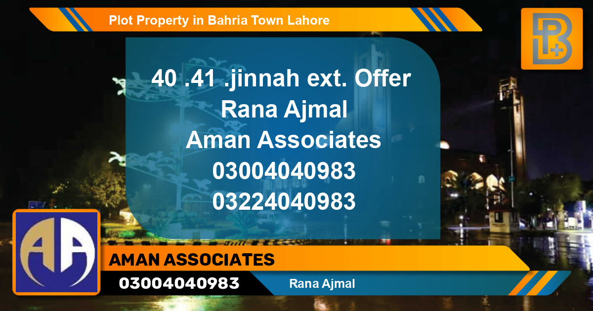Residential Plot for Sale in Bahria Town, Lahore - (BP-54625)