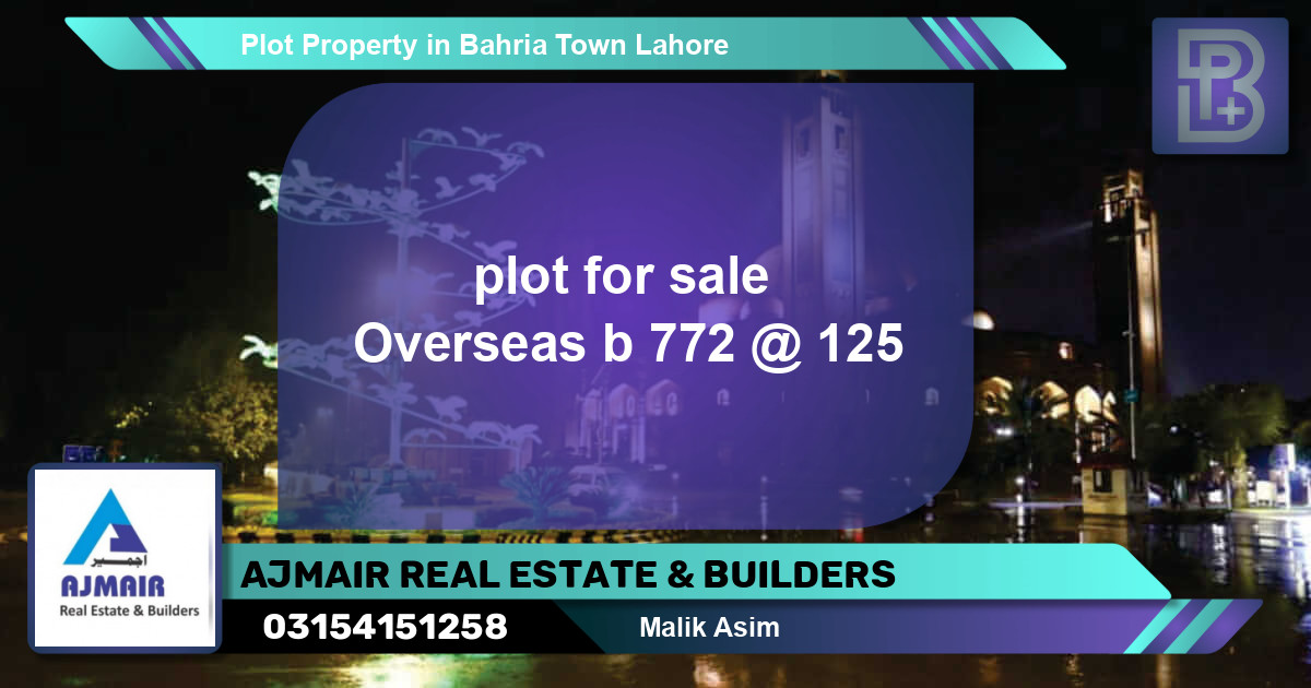 Residential Plot for Sale in Bahria Town, Lahore - (BP-54644)