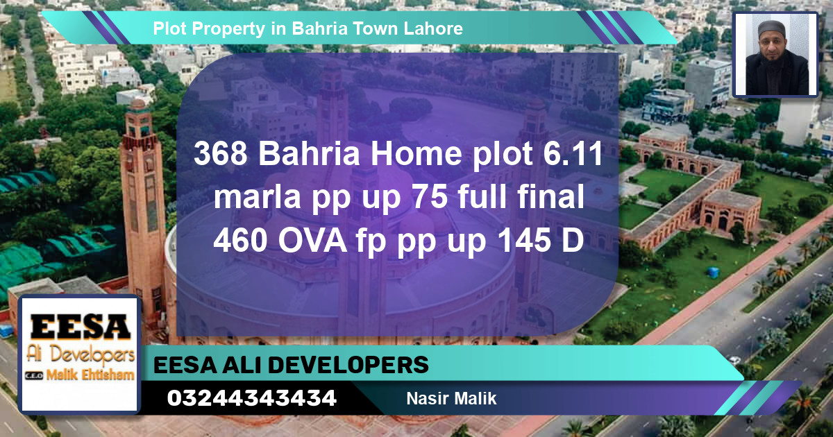 Residential Plot for Sale in Bahria Town, Lahore - (BP-54655)