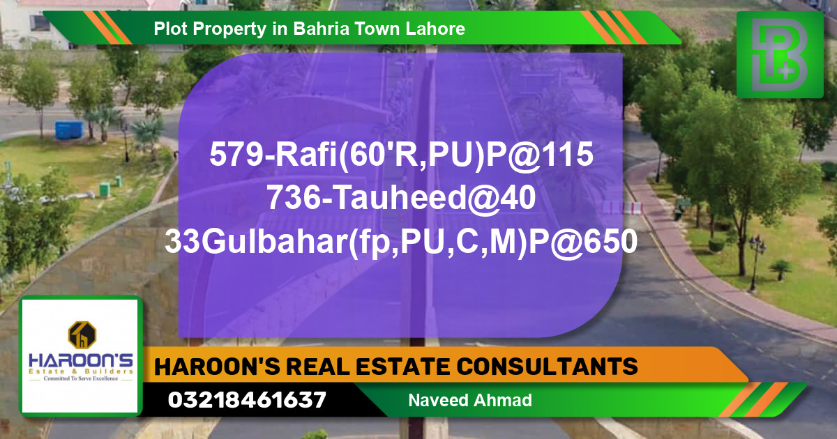 Residential Plot for Sale in Bahria Town, Lahore - (BP-54659)