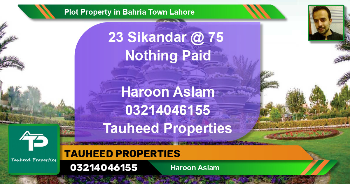 Residential Plot for Sale in Bahria Town, Lahore - (BP-54675)