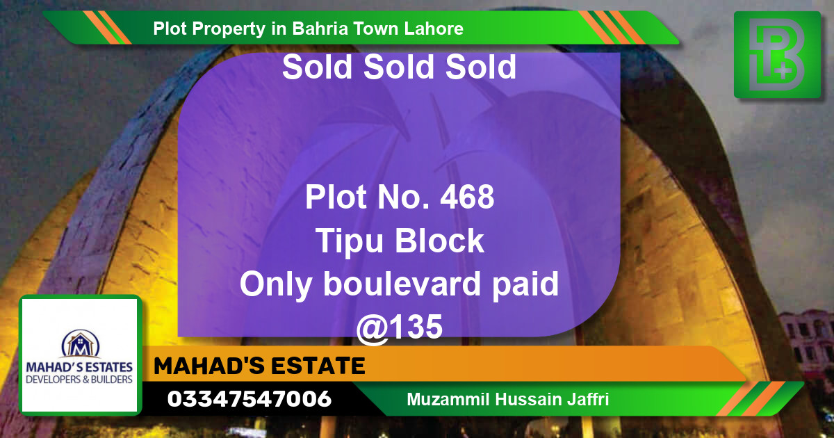 Residential Plot for Sale in Bahria Town, Lahore - (BP-54676)