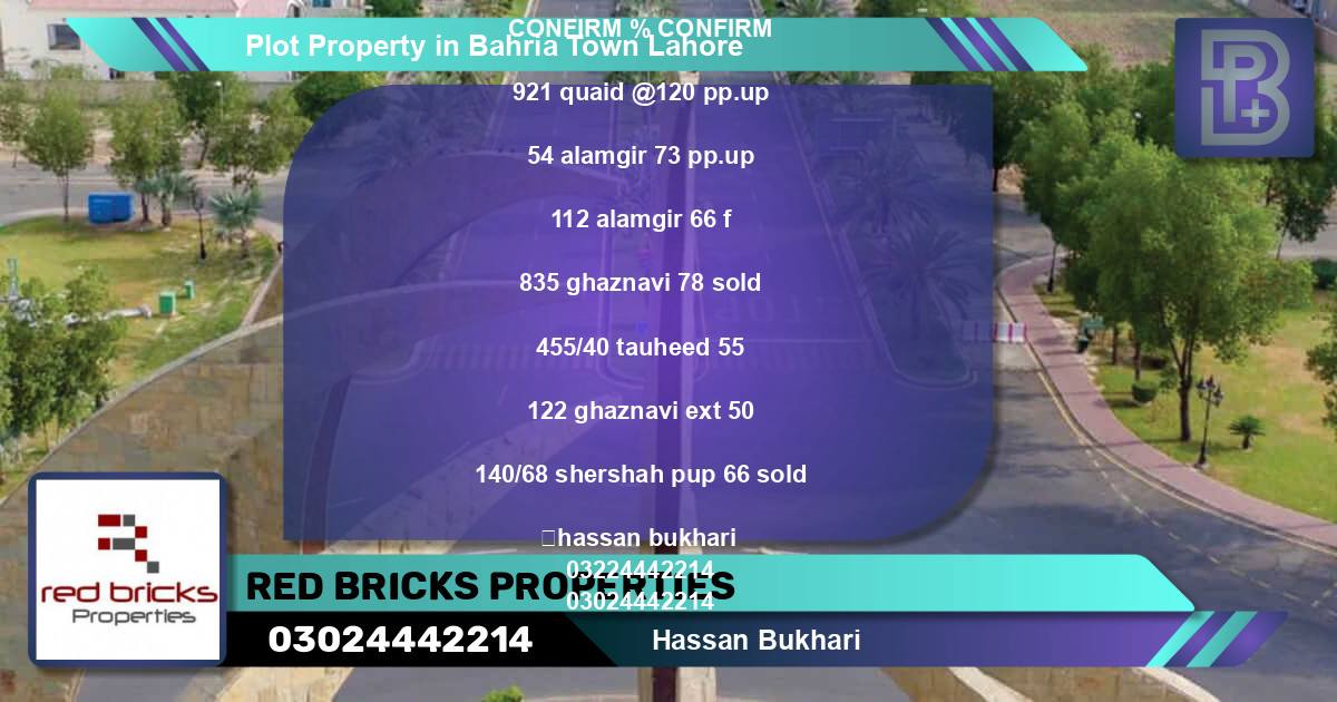 Residential Plot for Sale in Bahria Town, Lahore - (BP-54680)