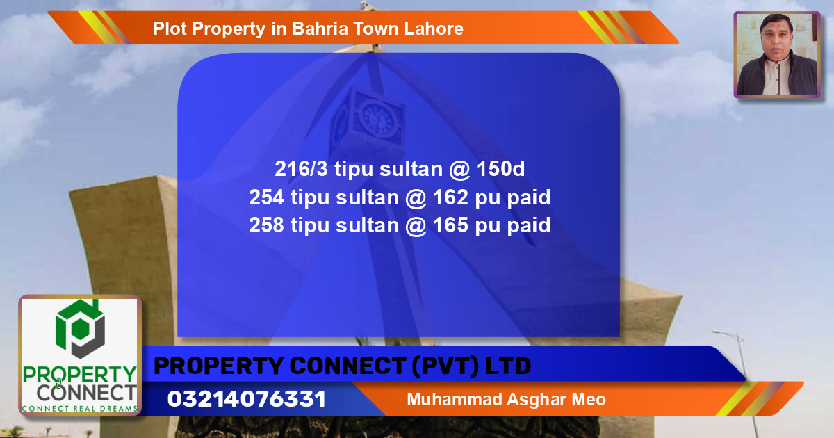 Residential Plot for Sale in Bahria Town, Lahore - (BP-54791)