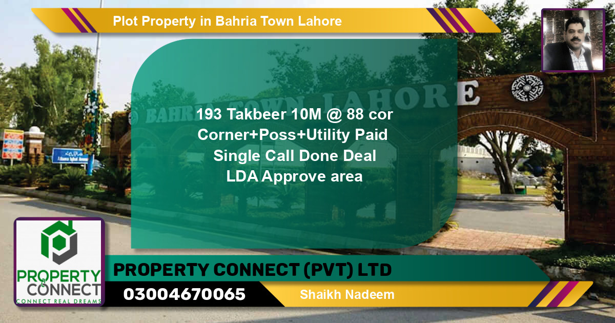 Residential Plot for Sale in Bahria Town, Lahore - (BP-54963)