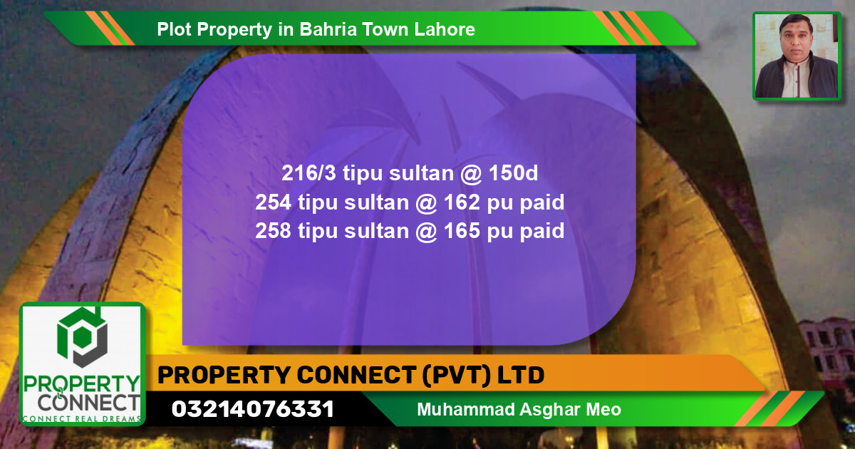 Residential Plot for Sale in Bahria Town, Lahore - (BP-54983)