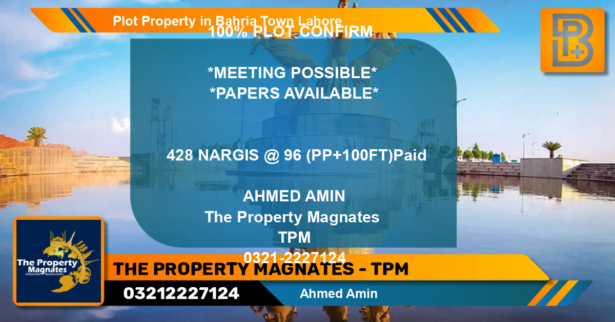 Residential Plot for Sale in Bahria Town, Lahore - (BP-54996)