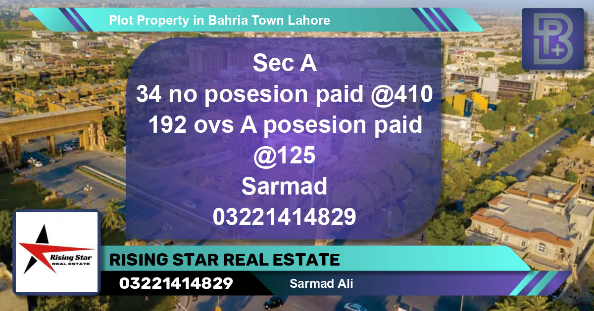 Residential Plot for Sale in Bahria Town, Lahore - (BP-55004)