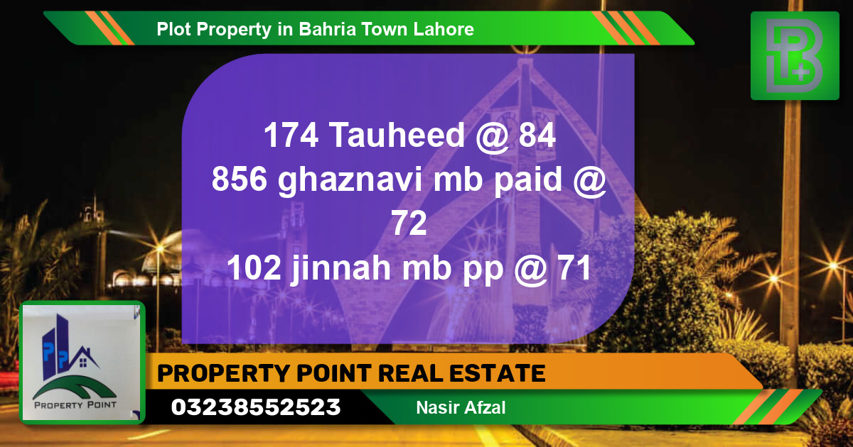 Residential Plot for Sale in Bahria Town, Lahore - (BP-55006)