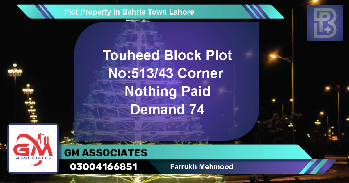 Residential Plot for Sale in Bahria Town, Lahore - (BP-55007)
