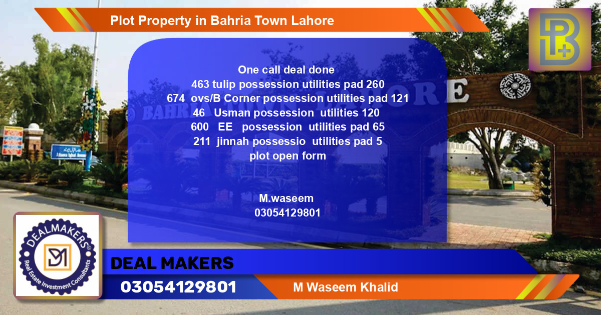 Residential Plot for Sale in Bahria Town, Lahore - (BP-55009)