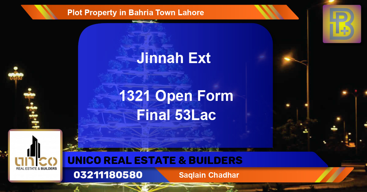 Residential Plot for Sale in Bahria Town, Lahore - (BP-55018)
