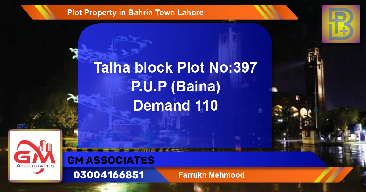 Residential Plot for Sale in Bahria Town, Lahore - (BP-55027)