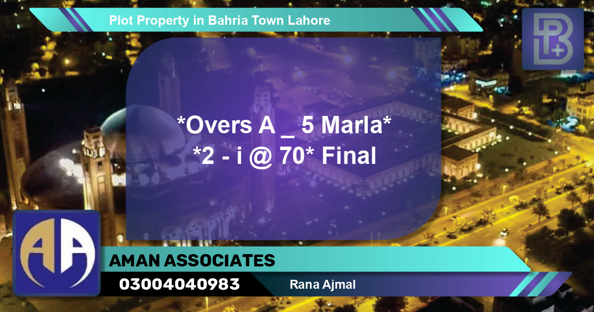 Residential Plot for Sale in Bahria Town, Lahore - (BP-55056)