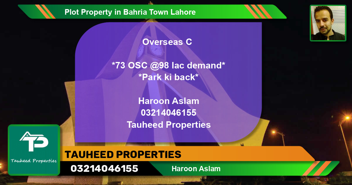 Residential Plot for Sale in Bahria Town, Lahore - (BP-55068)