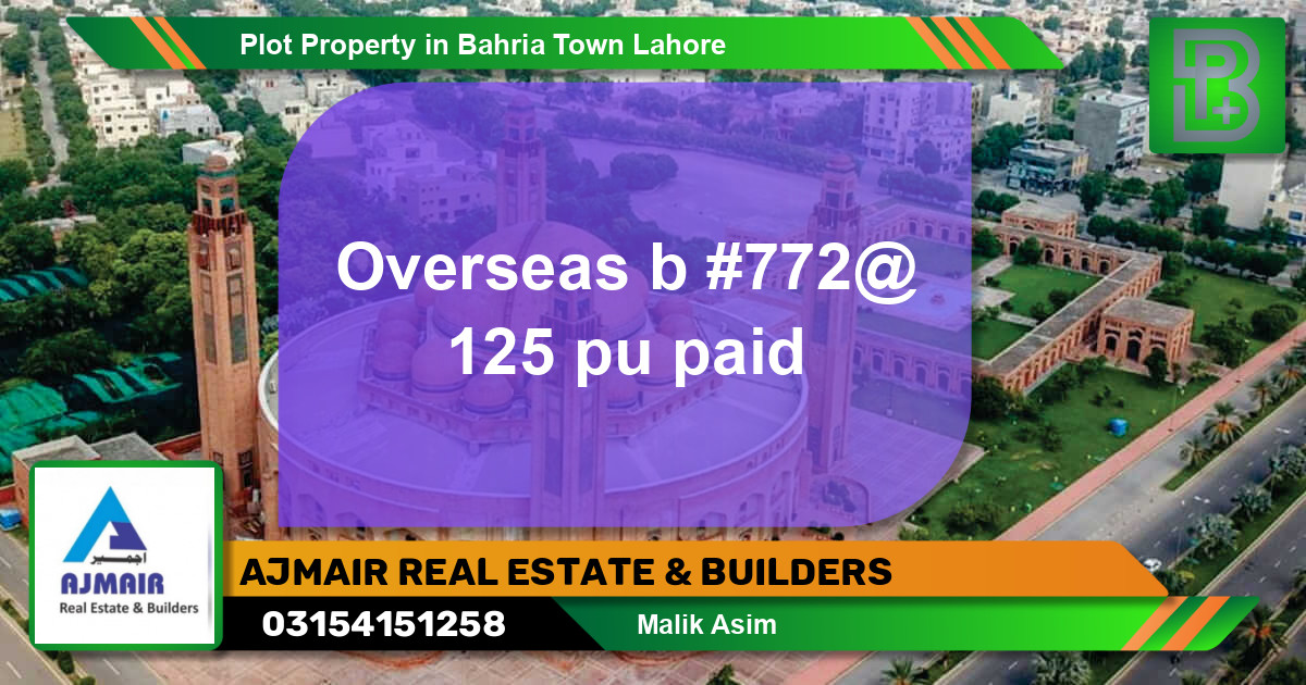 Residential Plot for Sale in Bahria Town, Lahore - (BP-55136)