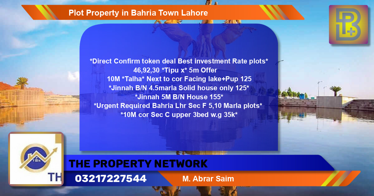 Residential Plot for Sale in Bahria Town, Lahore - (BP-55140)