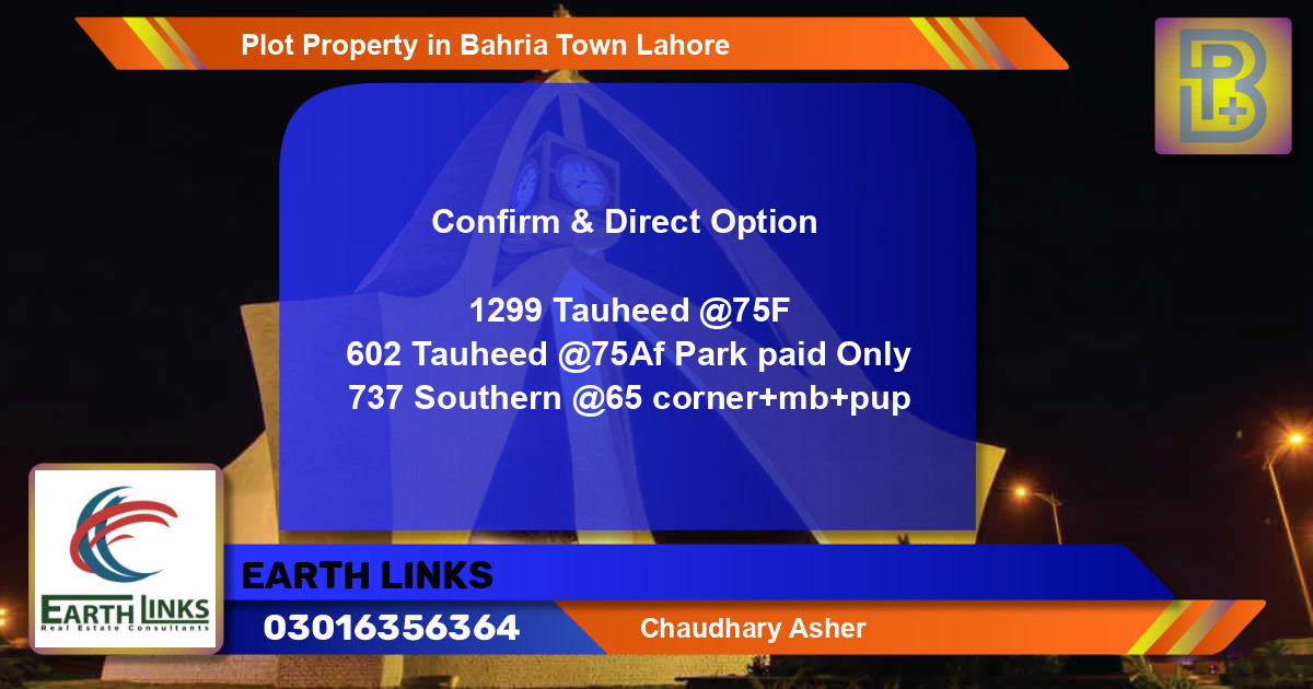 Residential Plot for Sale in Bahria Town, Lahore - (BP-55155)