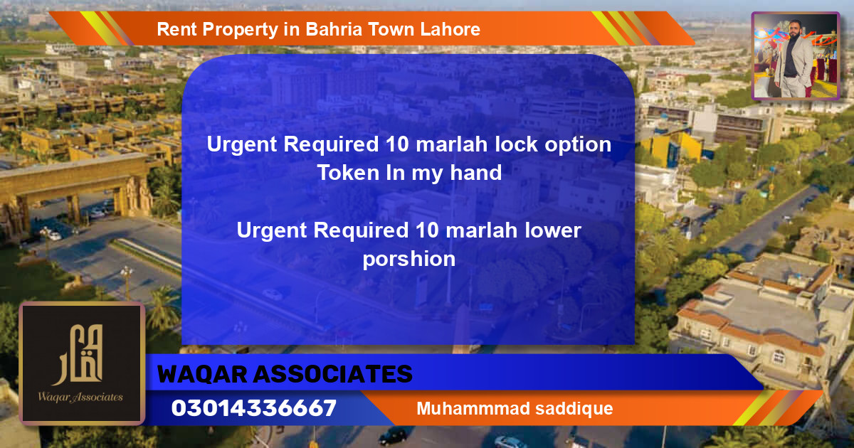 Residential Property for Rent in Bahria Town, Lahore - (BP-55171)