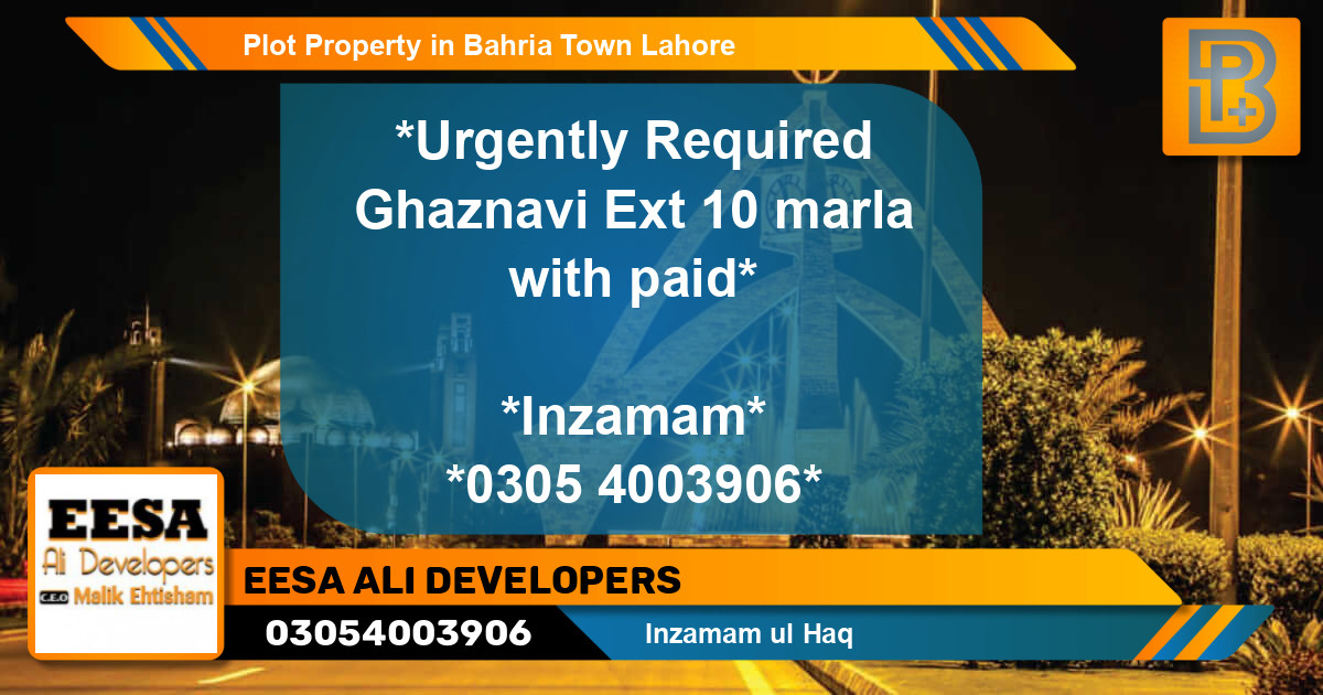 Residential Plot for Sale in Bahria Town, Lahore - (BP-55174)