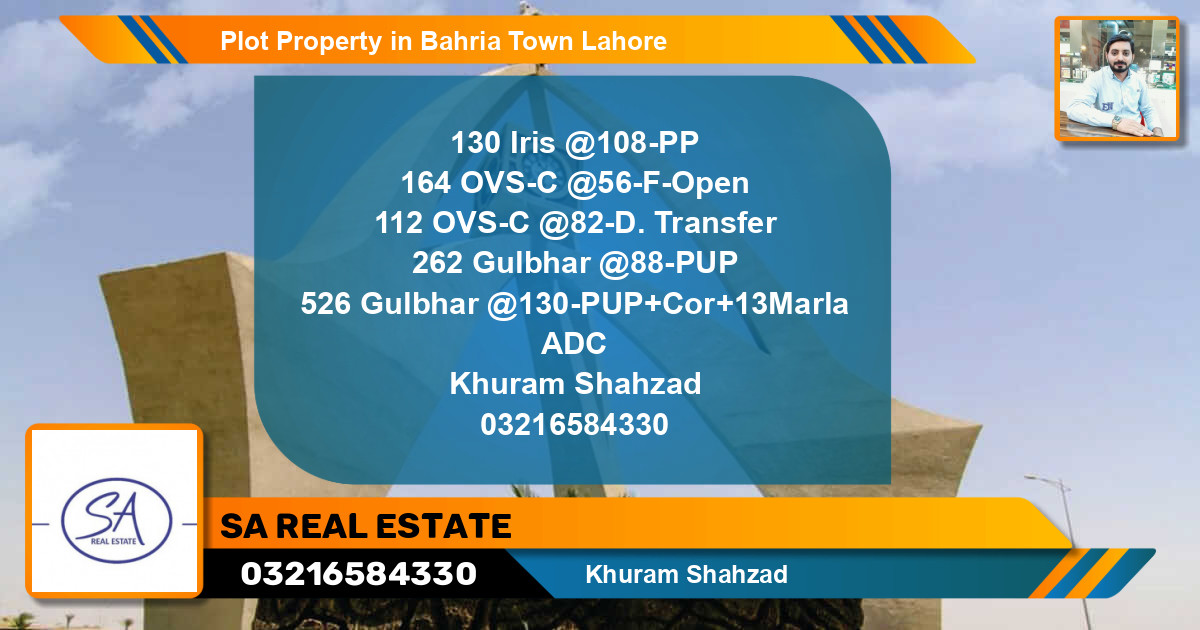 Residential Plot for Sale in Bahria Town, Lahore - (BP-55227)