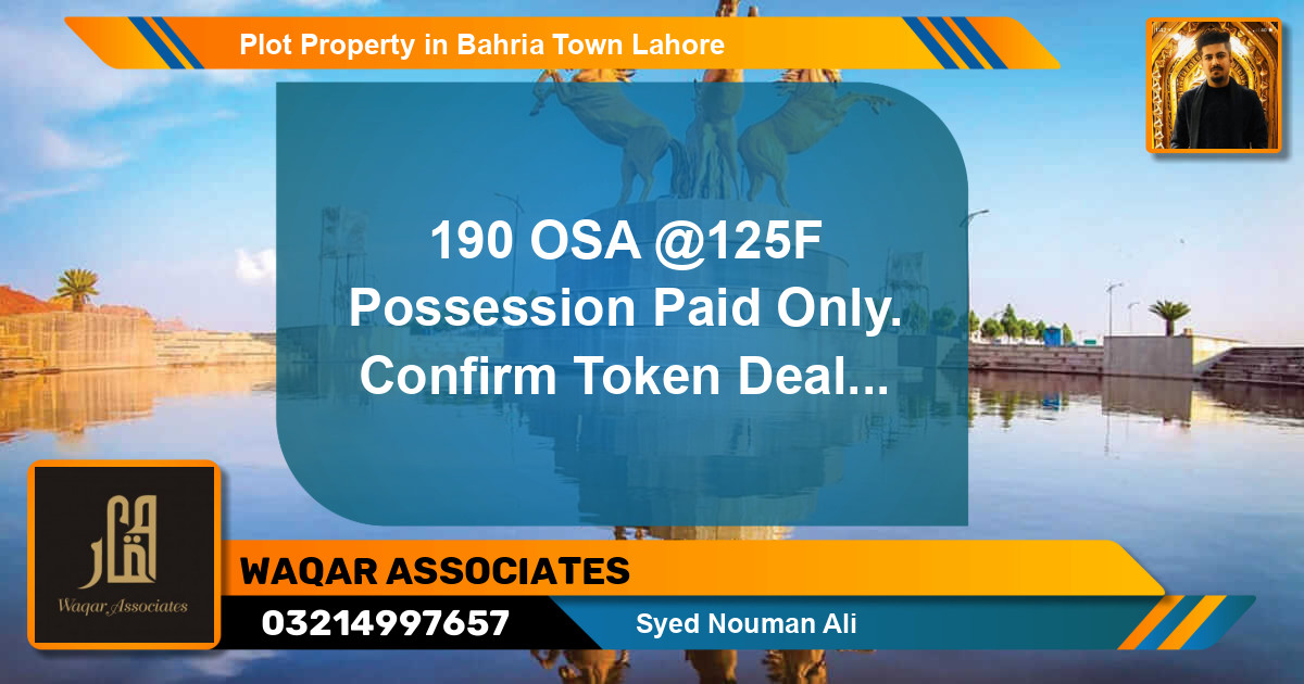 Residential Plot for Sale in Bahria Town, Lahore - (BP-55262)
