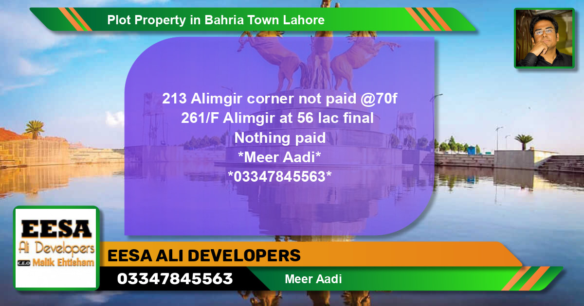 Residential Plot for Sale in Bahria Town, Lahore - (BP-55325)